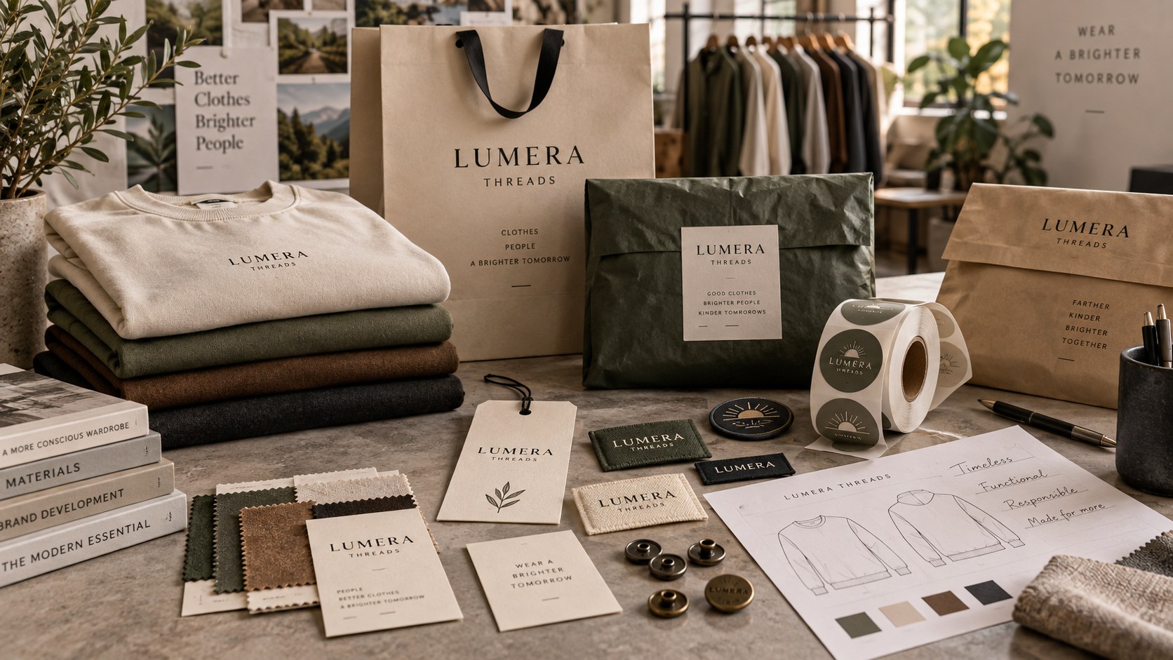 Branded paper bags, poly mailers, stickers and packaging trims for apparel