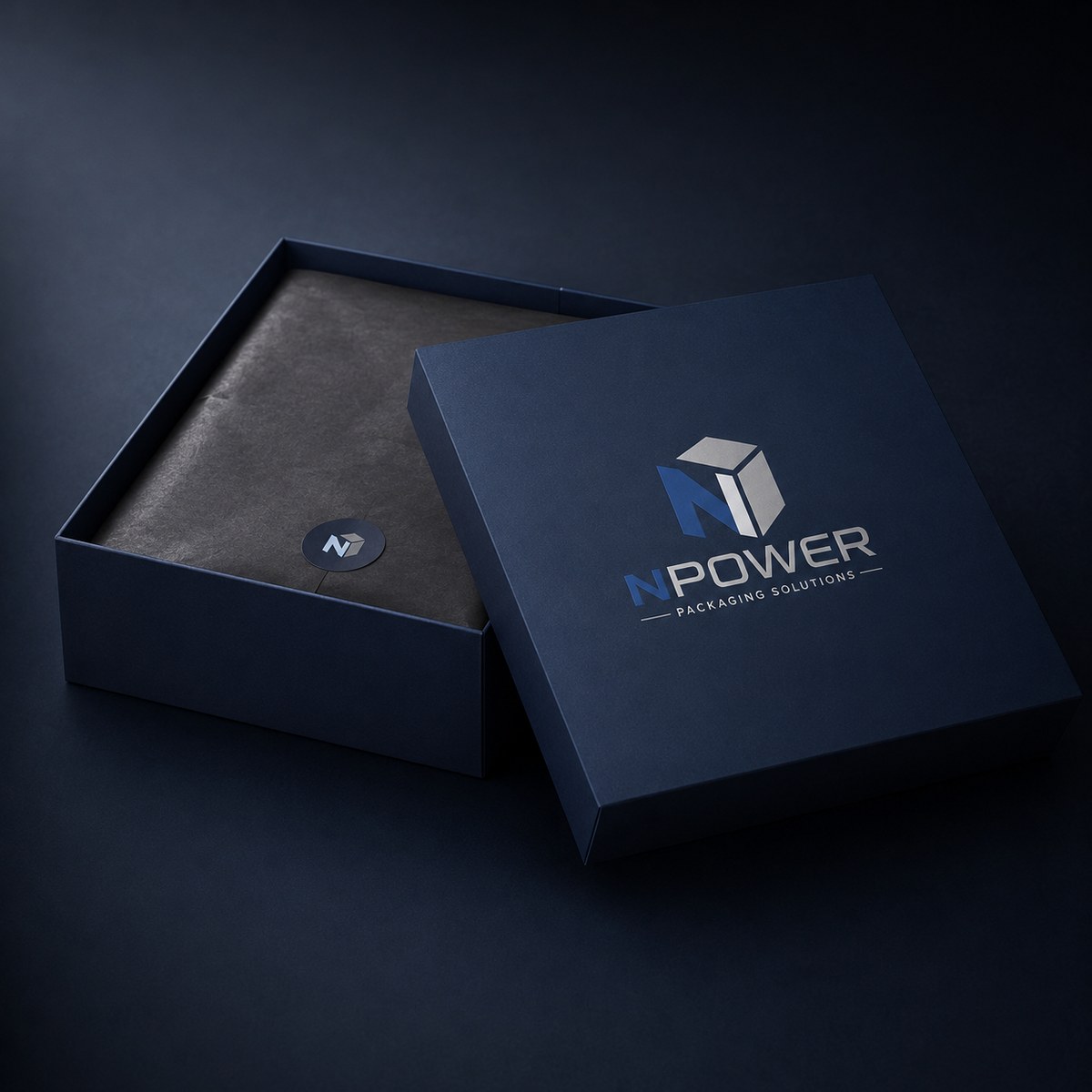 NPower-branded rigid set-up gift box